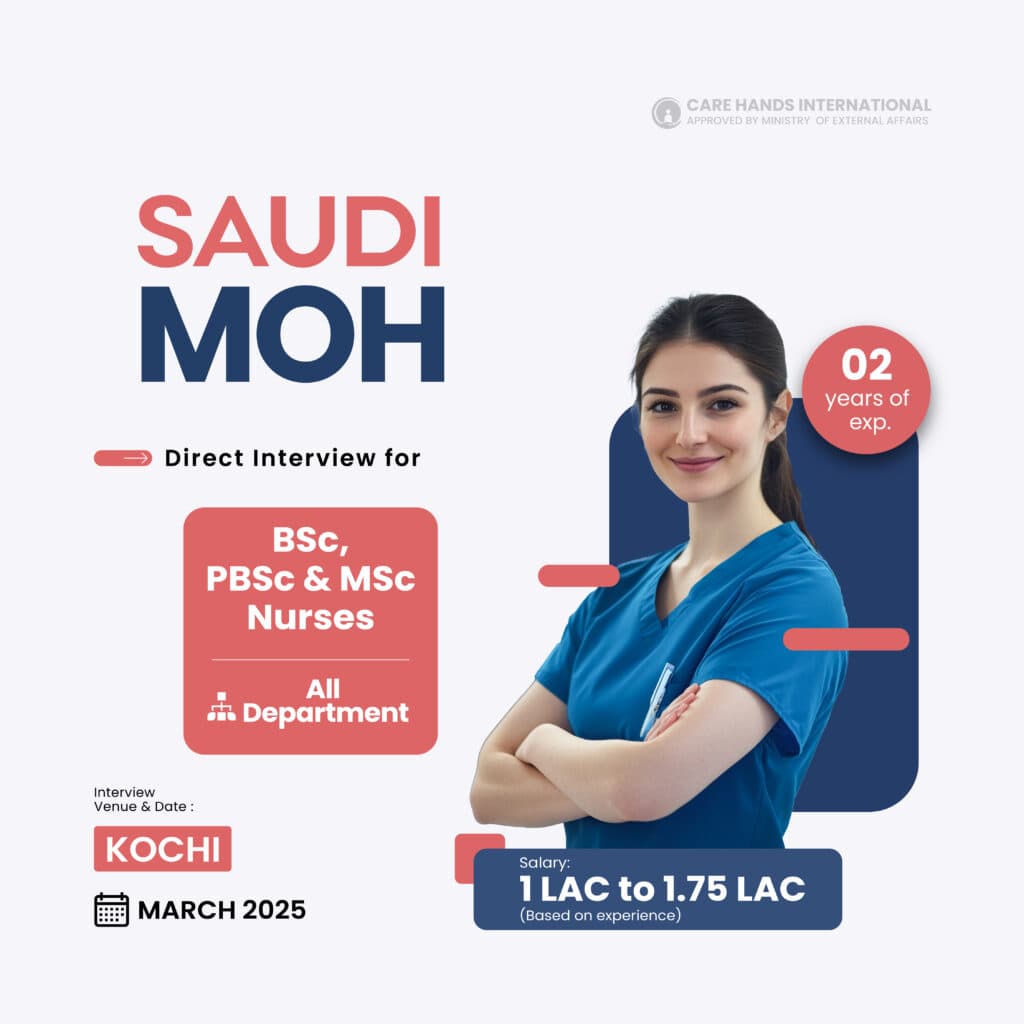 Current opening — BSc, PBSc & MSc nurses for the Saudi Ministry of Health
