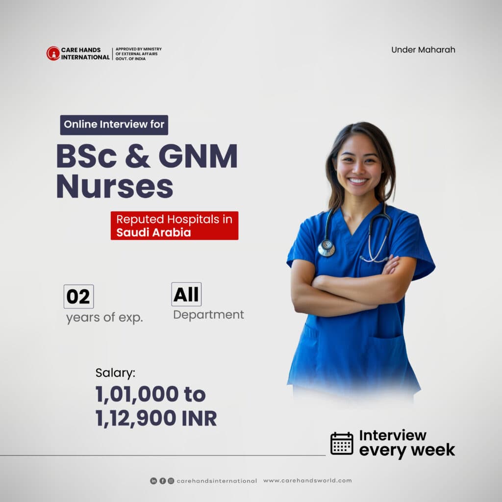 BSc & GNM Nurses — Reputed Hospitals, Saudi Arabia